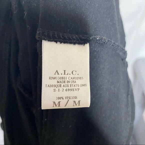 ALC Womens Striped Dress Size Medium Black White Sleeveless Lined Pullover - Picture 7 of 7